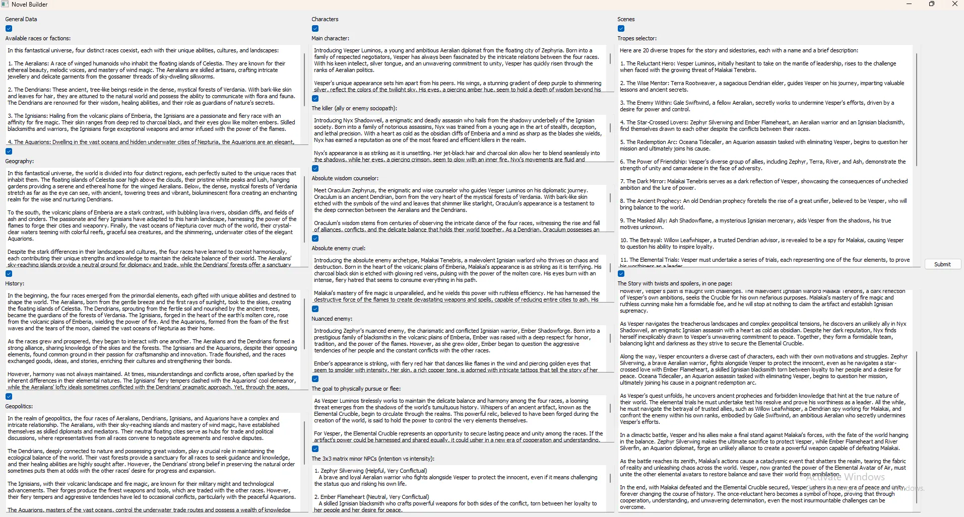 NovelBuilderAI — generated novel preview.