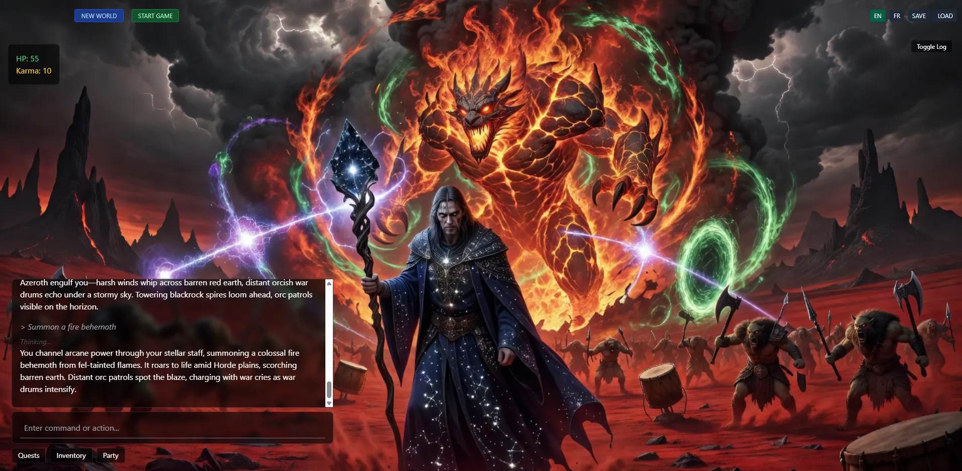 RPGy — world and character creation interface.